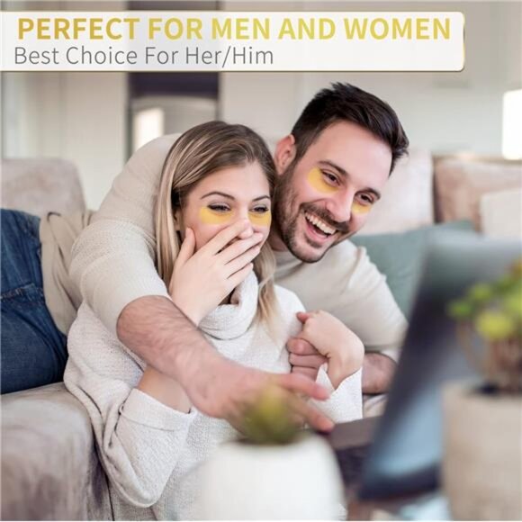 Under Eye Patches - 60 Pcs - 24K Gold Eye Mask- Puffy Eyes & Dark Circles - Picture 6 of 6